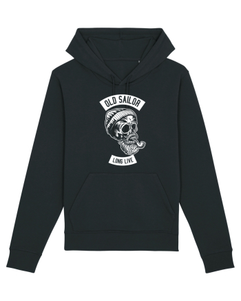 Old Sailor Skull White Black