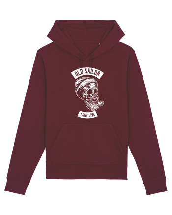 Old Sailor Skull White Burgundy