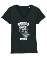 Old Sailor Skull White Tricou mânecă scurtă guler V Damă Evoker