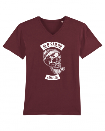 Old Sailor Skull White Burgundy