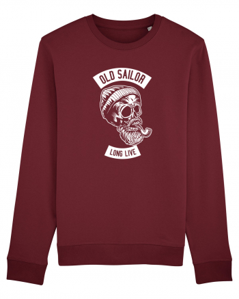 Old Sailor Skull White Burgundy