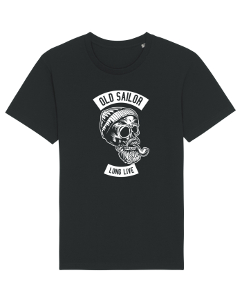 Old Sailor Skull White Black