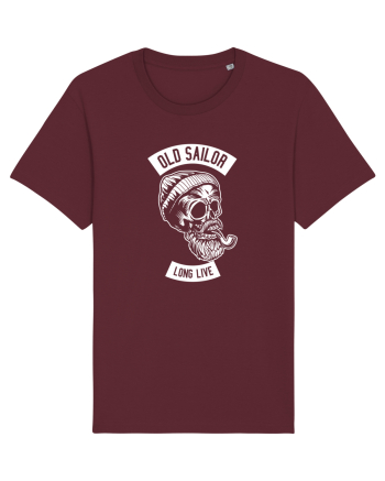 Old Sailor Skull White Burgundy