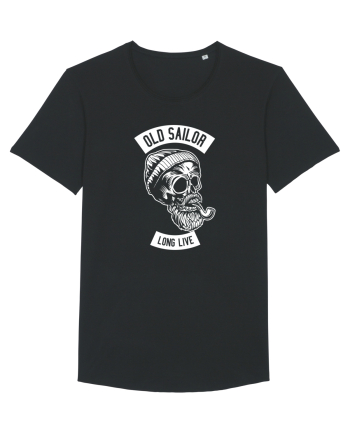 Old Sailor Skull White Black