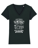 Old Truck Vintage White Tricou mânecă scurtă guler V Damă Evoker