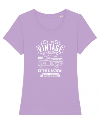 Old Truck Vintage White Lavender Dawn