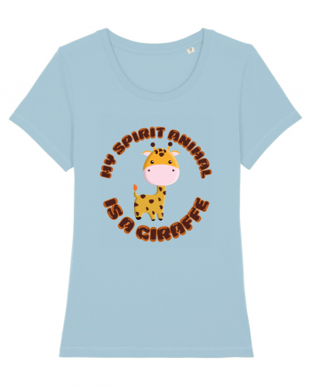 Kawaii Giraffe  Sky Blue