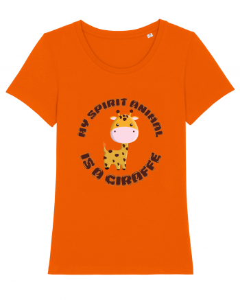 Kawaii Giraffe  Bright Orange