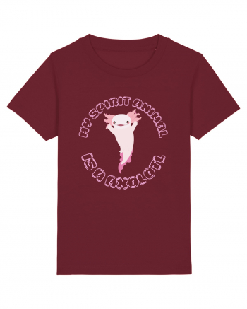 Kawaii Axolotl Burgundy