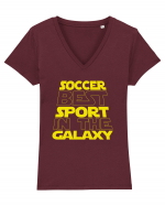 SOCCER  Tricou mânecă scurtă guler V Damă Evoker