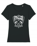 Only The Strong Axe White Tricou mânecă scurtă guler larg fitted Damă Expresser