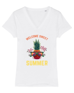 SUMMER Tricou mânecă scurtă guler V Damă Evoker