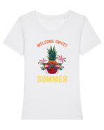 SUMMER Tricou mânecă scurtă guler larg fitted Damă Expresser