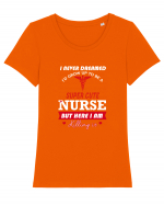 NURSE Tricou mânecă scurtă guler larg fitted Damă Expresser