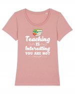 TEACHER Tricou mânecă scurtă guler larg fitted Damă Expresser