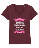 TEACHER Tricou mânecă scurtă guler V Damă Evoker