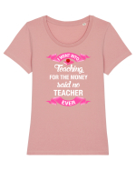 TEACHER Tricou mânecă scurtă guler larg fitted Damă Expresser