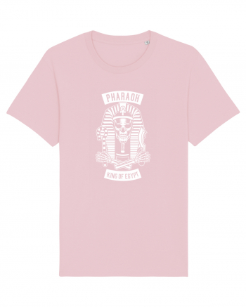 Pharaoh King of Egypt Skull White Cotton Pink