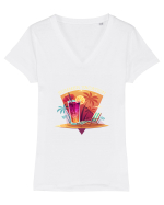SUMMER Tricou mânecă scurtă guler V Damă Evoker
