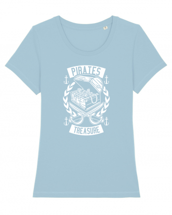 Pirate Treasure White Sky Blue