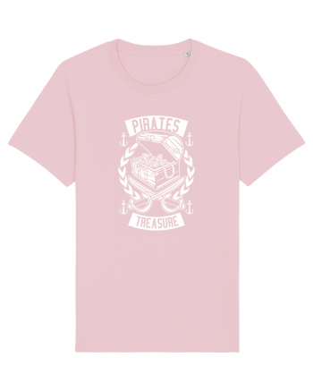 Pirate Treasure White Cotton Pink