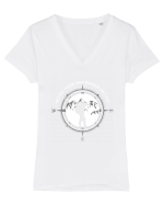 WANDER Tricou mânecă scurtă guler V Damă Evoker