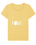 LOVE Tricou mânecă scurtă guler larg fitted Damă Expresser