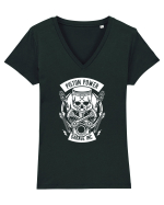 Piston Skull Power White Tricou mânecă scurtă guler V Damă Evoker