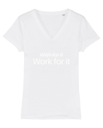 WORK Tricou mânecă scurtă guler V Damă Evoker