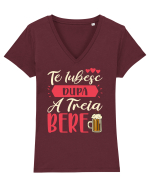 Te iubesc după a treia bere Tricou mânecă scurtă guler V Damă Evoker