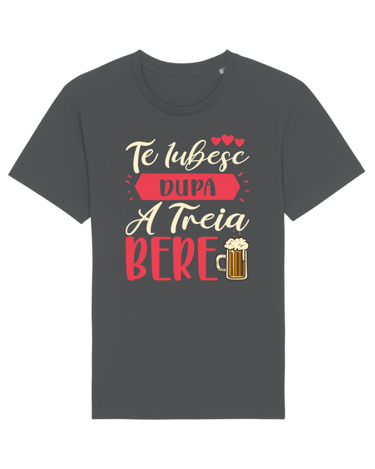 Tricou mânecă scurtă Unisex Rocker Anthracite