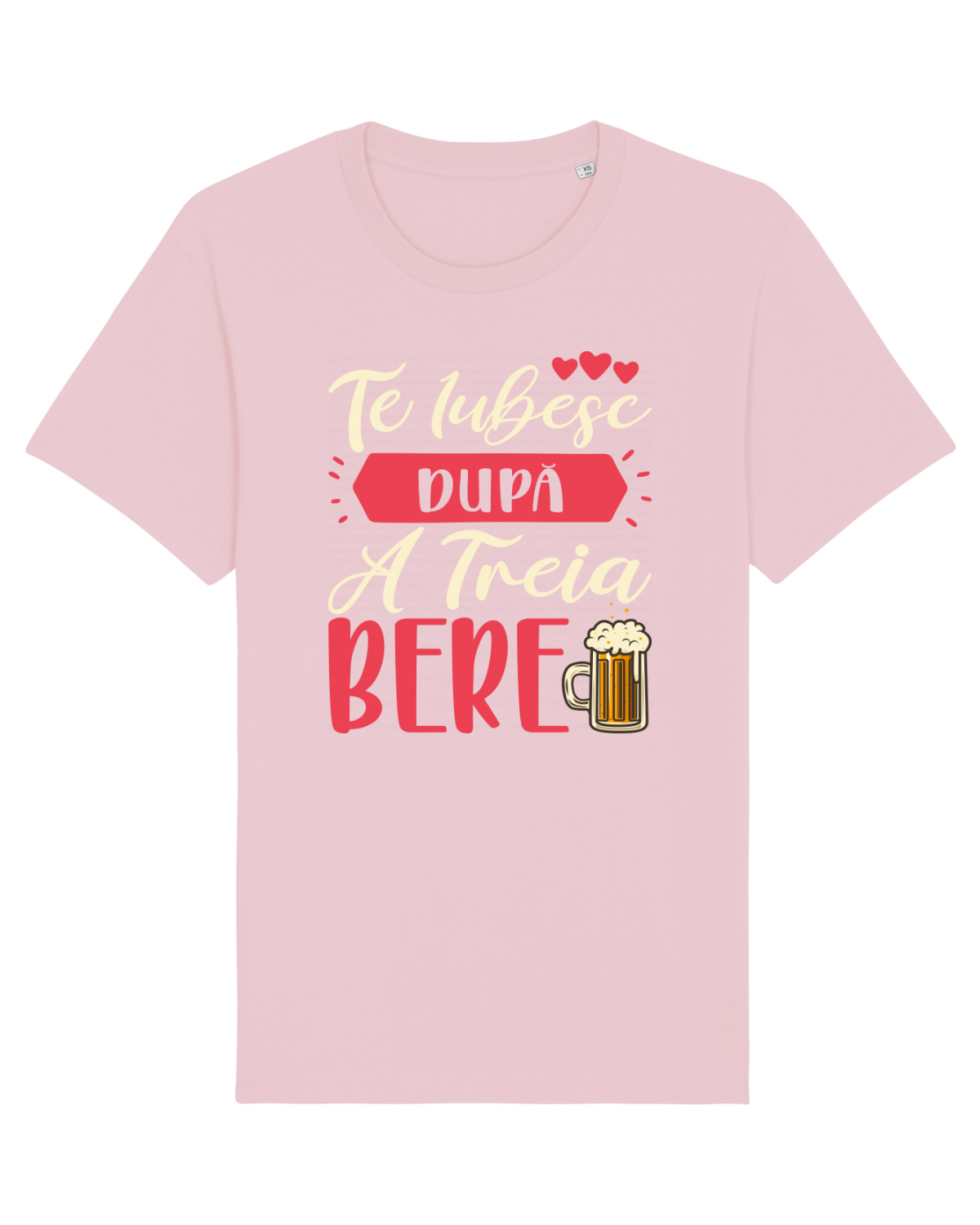 Tricou mânecă scurtă Unisex Rocker Cotton Pink