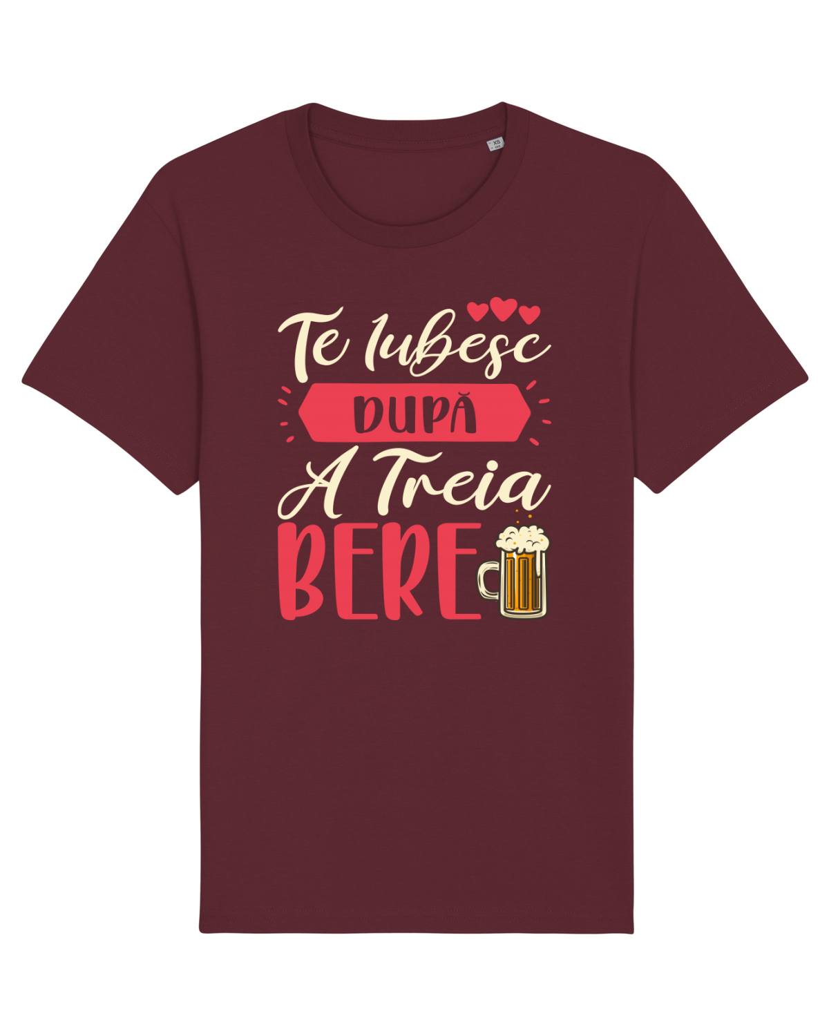 Tricou mânecă scurtă Unisex Rocker Burgundy