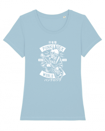 Punk Rock Skull White Sky Blue