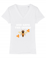 QUEEN BEE Tricou mânecă scurtă guler V Damă Evoker