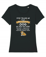 DOG Tricou mânecă scurtă guler larg fitted Damă Expresser