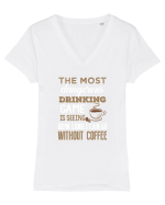 COFFEE Tricou mânecă scurtă guler V Damă Evoker