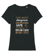 COFFEE Tricou mânecă scurtă guler larg fitted Damă Expresser