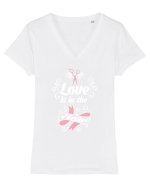 HAIR STYLIST Tricou mânecă scurtă guler V Damă Evoker