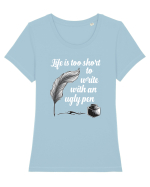 WRITER Tricou mânecă scurtă guler larg fitted Damă Expresser