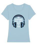 HEADPHONES Tricou mânecă scurtă guler larg fitted Damă Expresser
