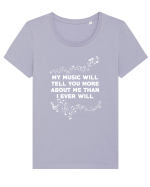 MUSIC Tricou mânecă scurtă guler larg fitted Damă Expresser