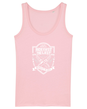 Ride Fast or Die Last Garrage White Cotton Pink
