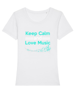 MUSIC Tricou mânecă scurtă guler larg fitted Damă Expresser