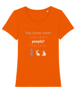 PET Tricou mânecă scurtă guler larg fitted Damă Expresser
