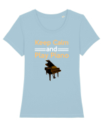 PIANO Tricou mânecă scurtă guler larg fitted Damă Expresser