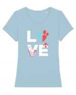 LOVE Tricou mânecă scurtă guler larg fitted Damă Expresser