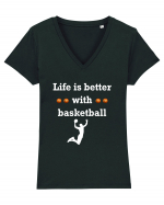 BASKETBALL  Tricou mânecă scurtă guler V Damă Evoker