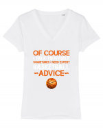 BASKETBALL  Tricou mânecă scurtă guler V Damă Evoker