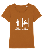 BOYFRIEND Tricou mânecă scurtă guler larg fitted Damă Expresser